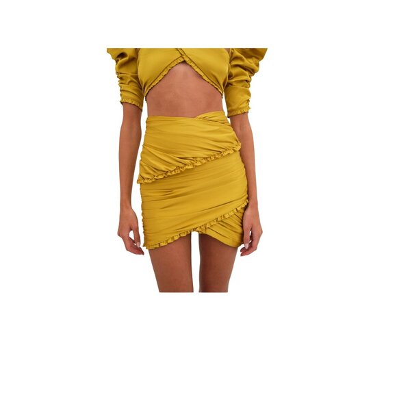 For The Love & Lemons Ruffle Alia Mini Skirt Size Small - Picture 3 of 16